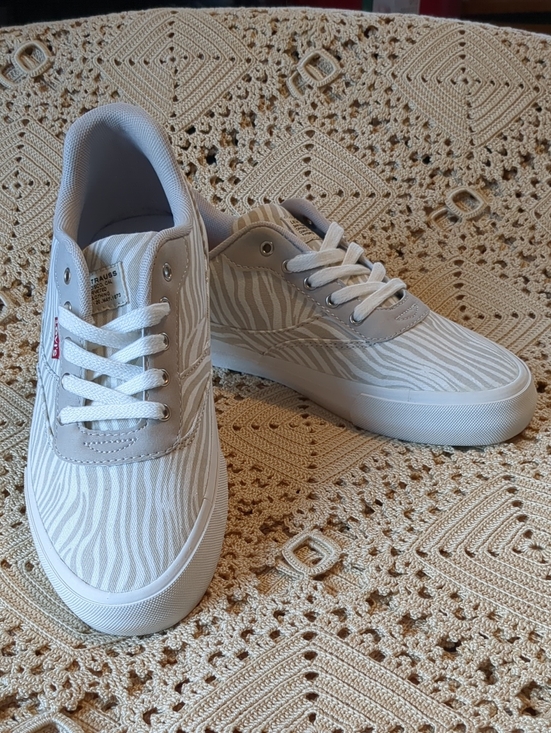 Levi's Shoes - Levi's Women's Low-Top Sneakers in Light Gray and White Zebra Print